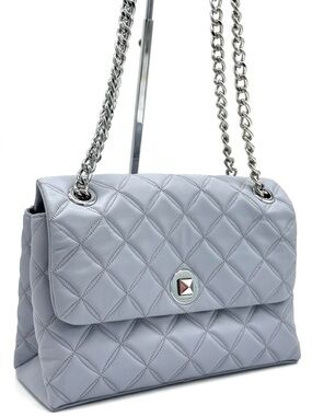Kate Spade Natalia Medium Flap Shoulder Bag - Brushed Steel